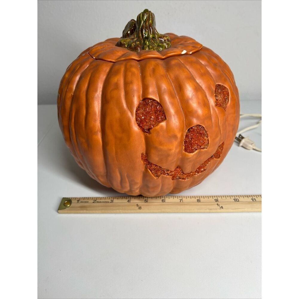 Rare Vintage 1984 Donna Shotto Ceramic Pampkin Lamp 9” See Description - Picture 11 of 16